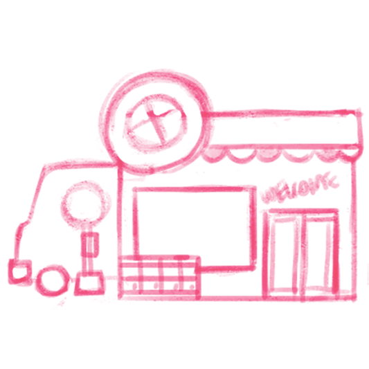 Sketch of the initial Puglie Mart design.