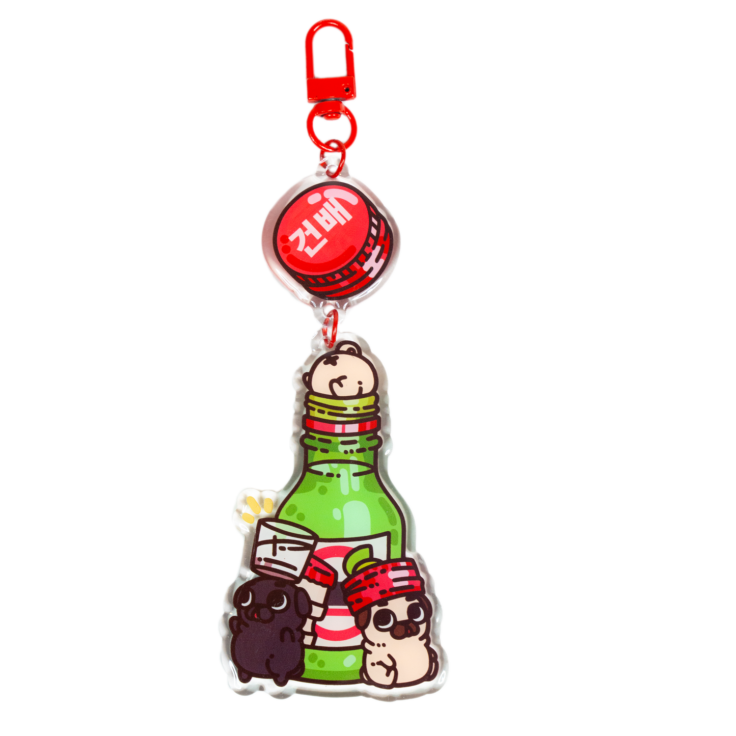 Soju Shot Mini Puglies Acrylic Keychain