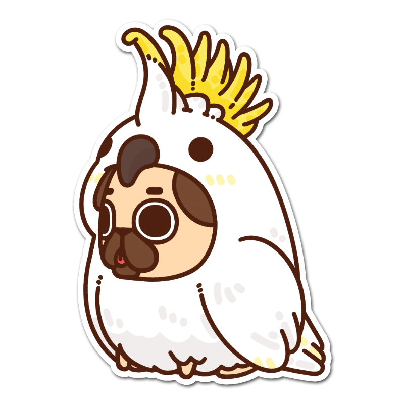 Cockatoo Puglie Sticker