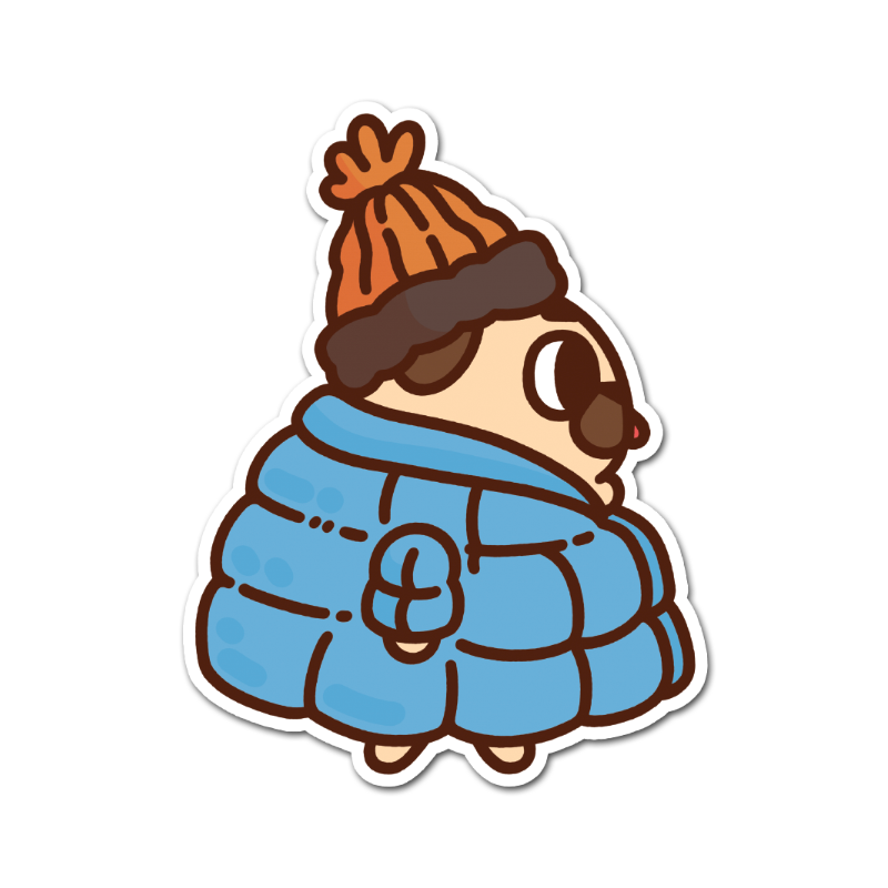 Puglie Winter Puffer Jacket Vinyl Sticker