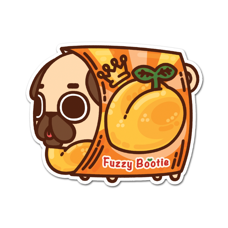 Fuzzy Bootie Puglie Sticker