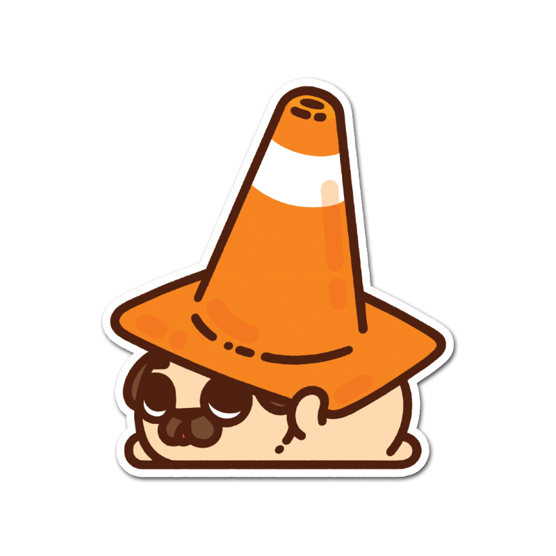 Traffic Cone Puglie Vinyl Sticker