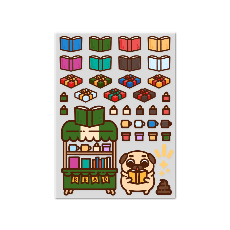 Puglie Shop Books Sticker Sheet