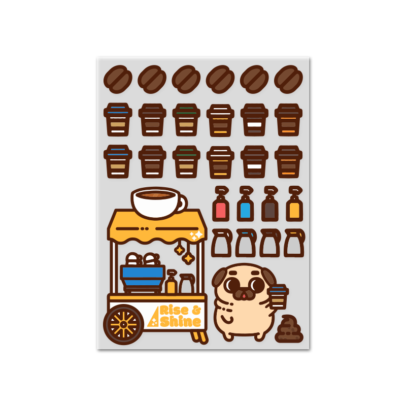 Puglie Shop Coffee Sticker Sheet