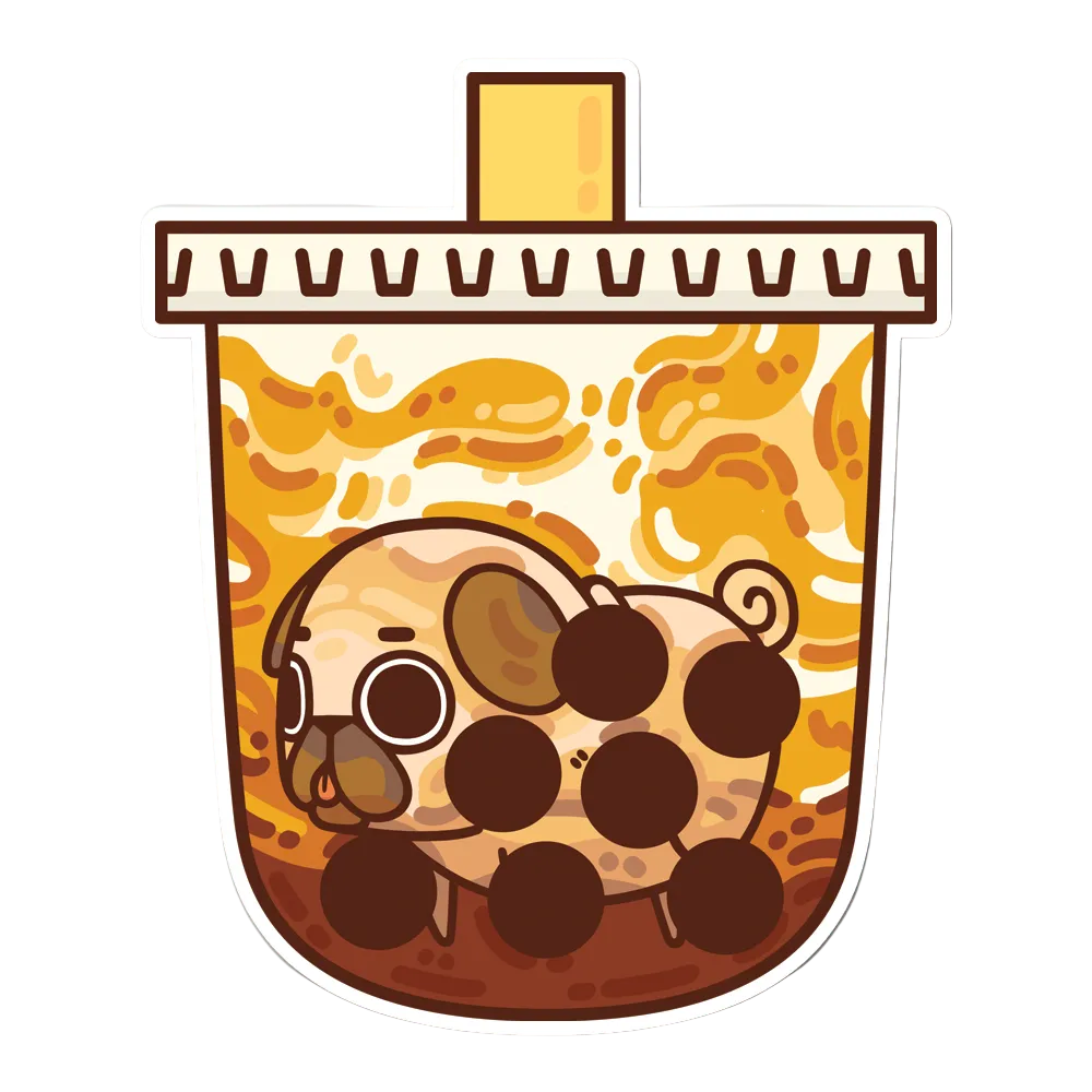 Brown Sugar Bubble Tea Puglie Vinyl Sticker