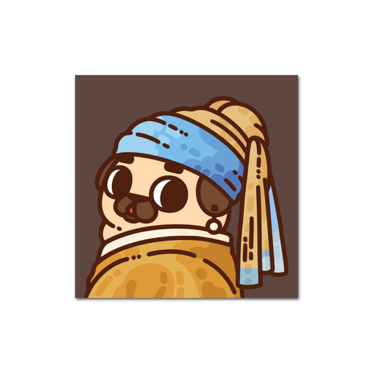 Pug with a Pearl Earring Poster