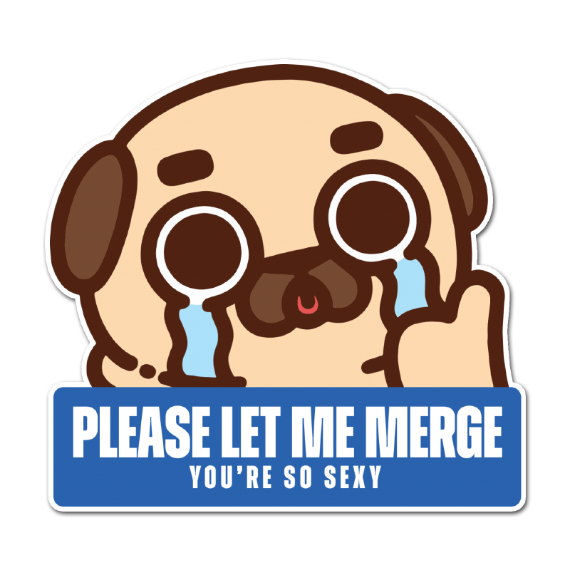 "Please Let Me Merge" Puglie Bumper Sticker/Magnet