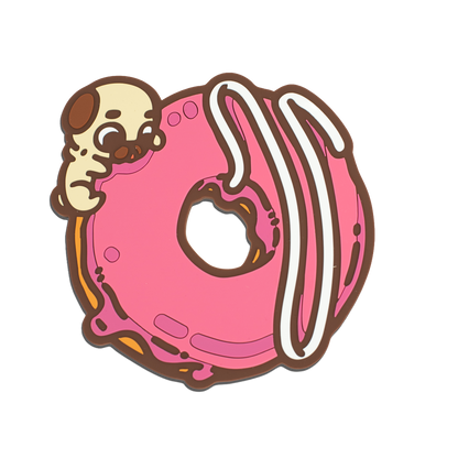 Strawberry Donut Puglie Silicone Coaster (PRESALE)