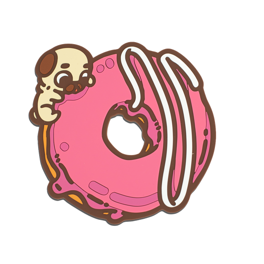 Strawberry Donut Puglie Silicone Coaster (PRESALE)