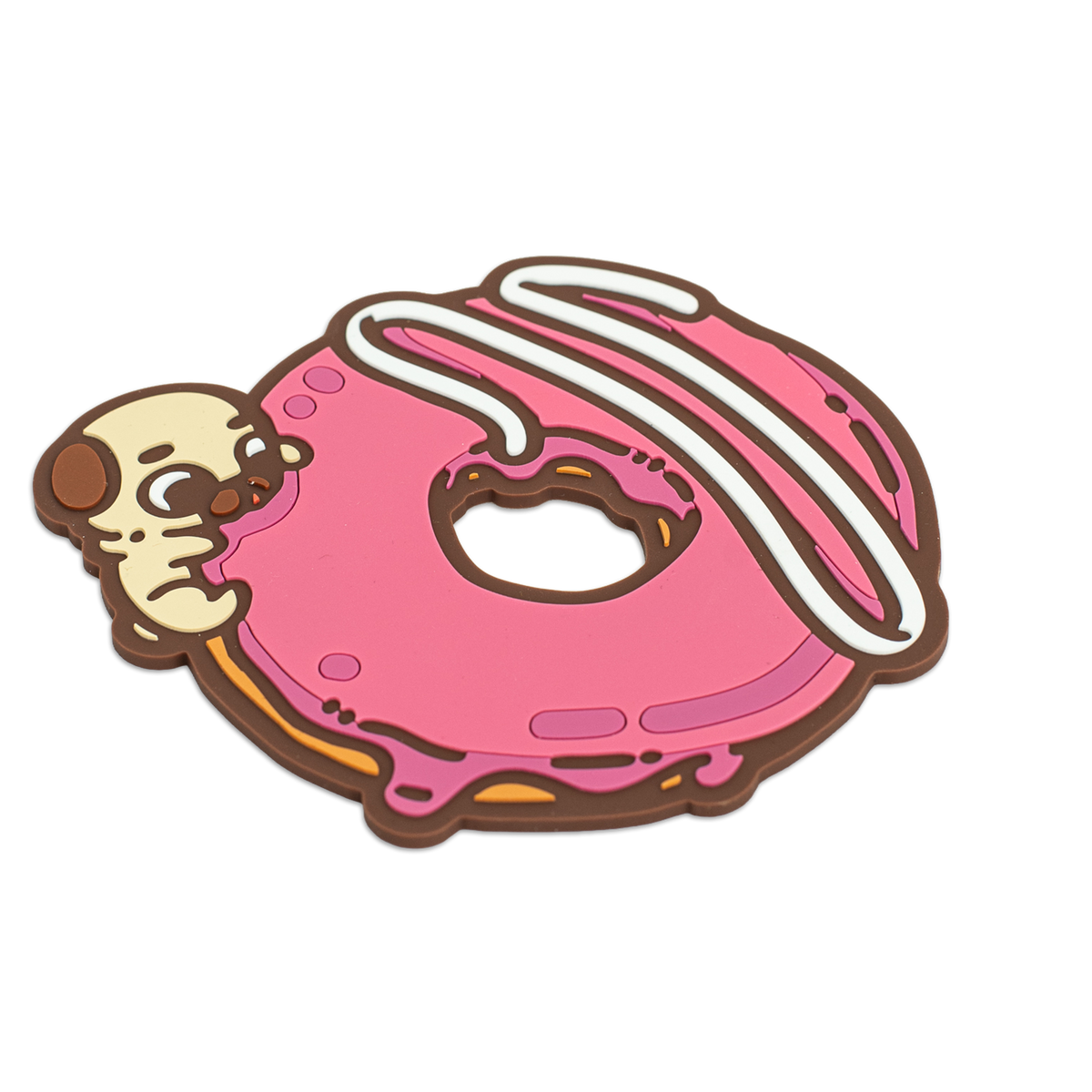 Strawberry Donut Puglie Silicone Coaster (PRESALE)