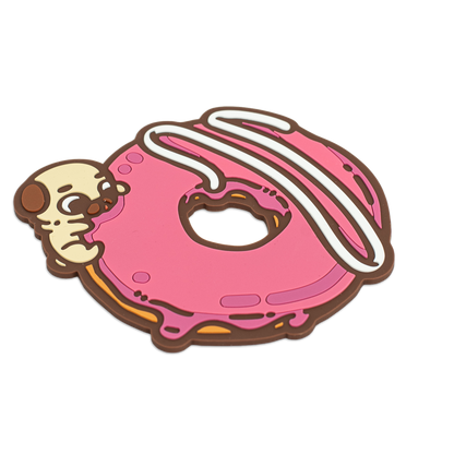 Strawberry Donut Puglie Silicone Coaster (PRESALE)