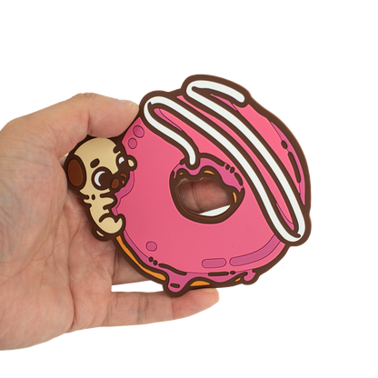 Strawberry Donut Puglie Silicone Coaster (PRESALE)