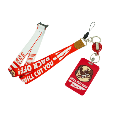 "Will Cut You" Companion Card Holder + Lanyard