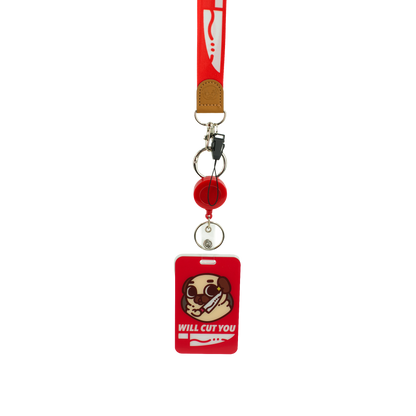 "Will Cut You" Companion Card Holder + Lanyard