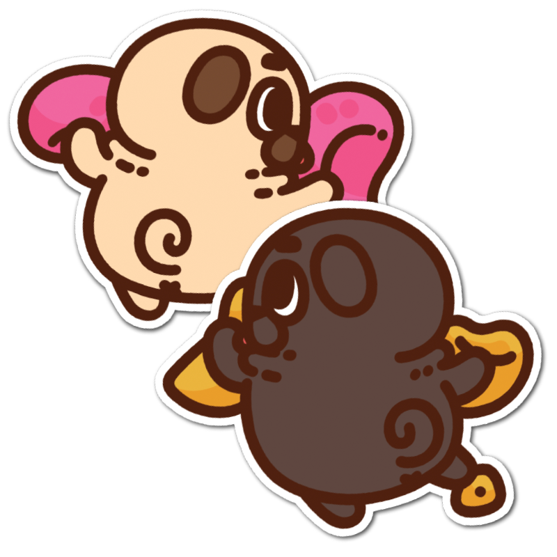 Bouldering Puglie & Ollie Vinyl Sticker Set