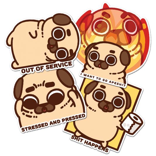 "Do Not Disturb" Puglie Sticker Pack