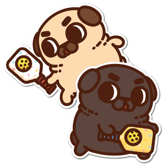 "Pickleball Pals" Puglie & Ollie Vinyl Sticker Set