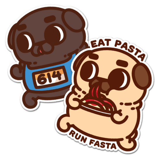 "Running Carb Club" Puglie & Ollie Vinyl Sticker Set