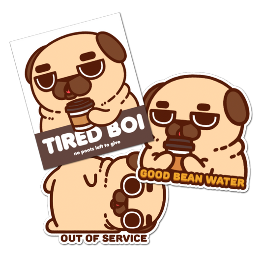 "Tired Boi Set" Sticker Pack