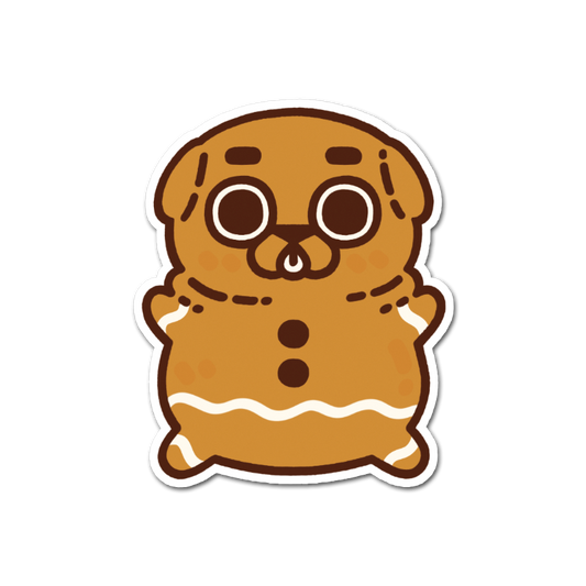 Gingerbread Pug Puglie Sticker