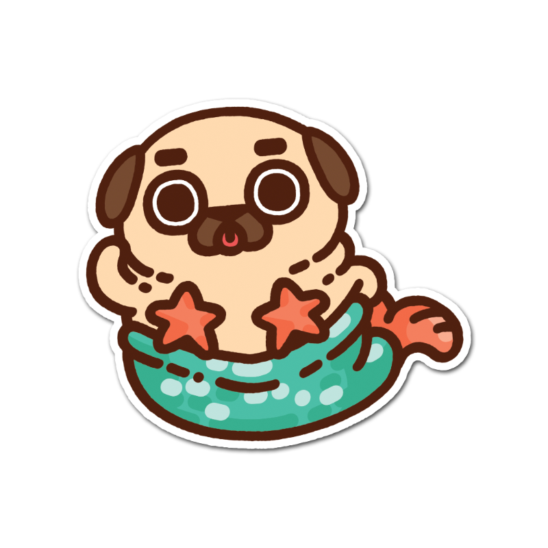 Merpug Puglie Vinyl Sticker
