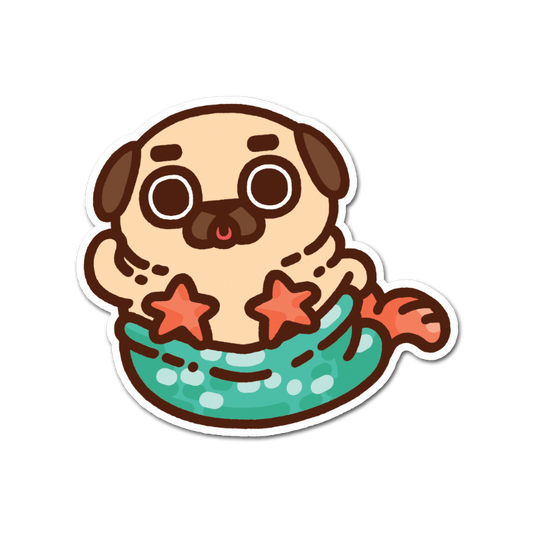 Merpug Puglie Vinyl Sticker