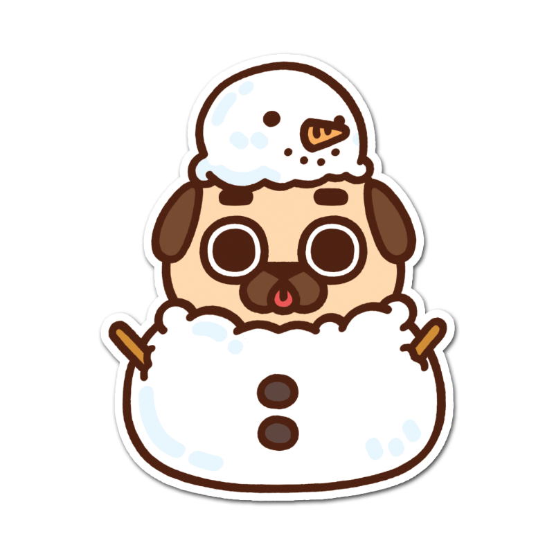 Snowpug Puglie Sticker