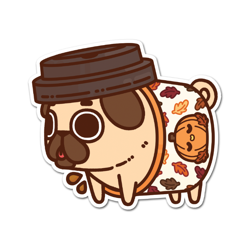 Pugkin Spice Latte Puglie Sticker