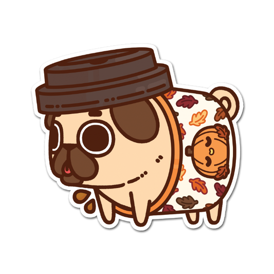 Pugkin Spice Latte Puglie Sticker