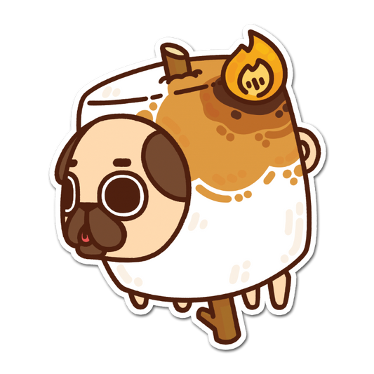 Marshmallow Puglie Vinyl Sticker
