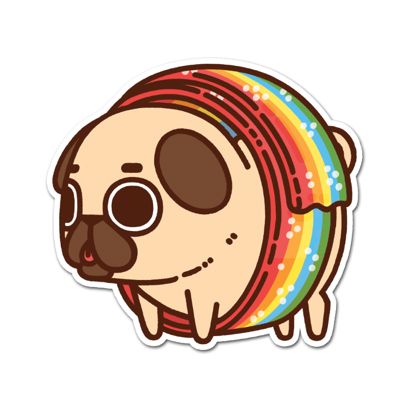 Rainbow Strip Puglie Sticker