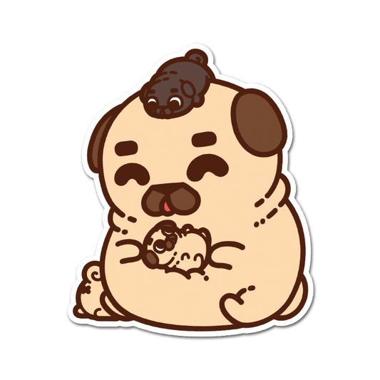Comfy Tiny Puglies Sticker
