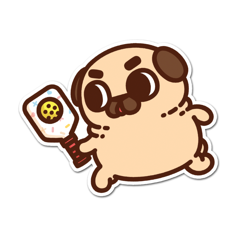 "Pickleball Pals" Puglie & Ollie Vinyl Sticker Set