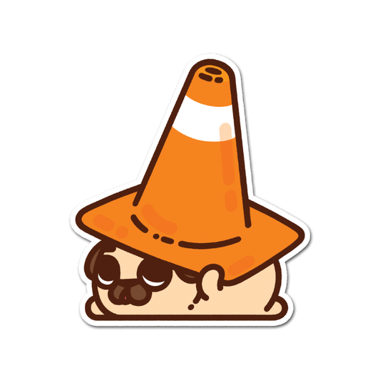 Traffic Cone Puglie Vinyl Sticker