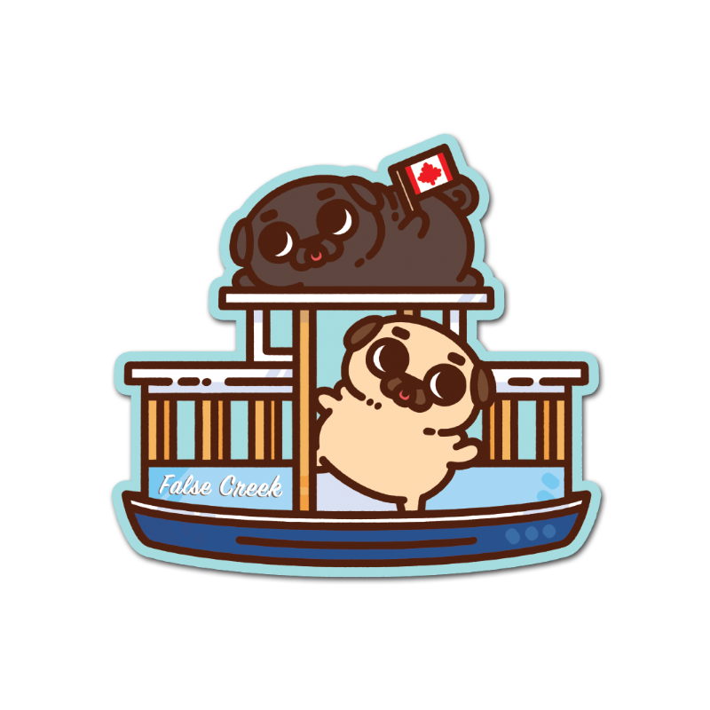 "I Love Vancouver" Puglie Vinyl Sticker Pack