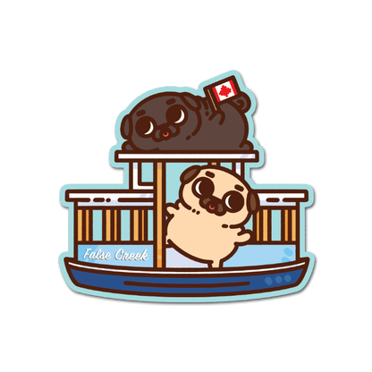 "I Love Vancouver" Puglie Vinyl Sticker Pack