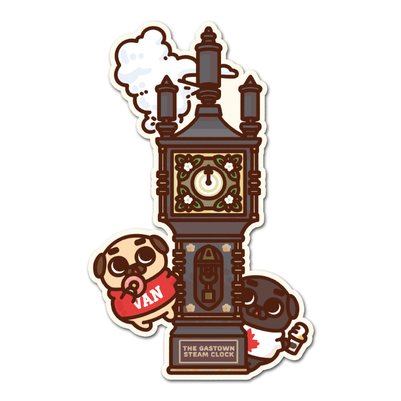 "I Love Vancouver" Puglie Vinyl Sticker Pack