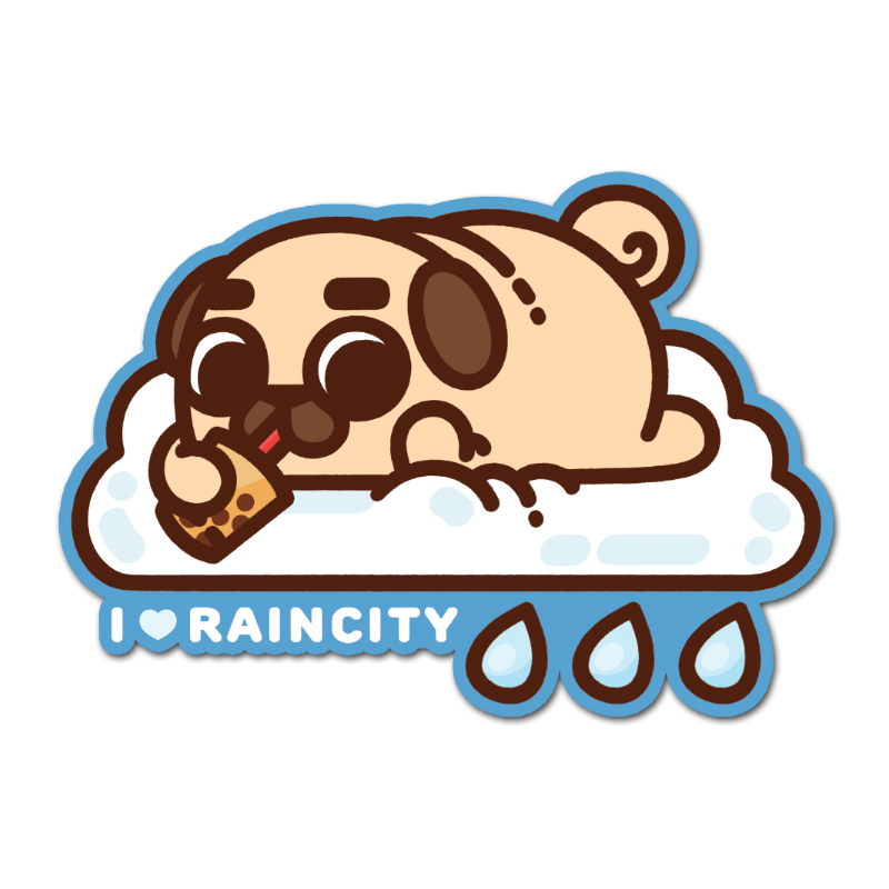 "I Love Vancouver" Puglie Vinyl Sticker Pack