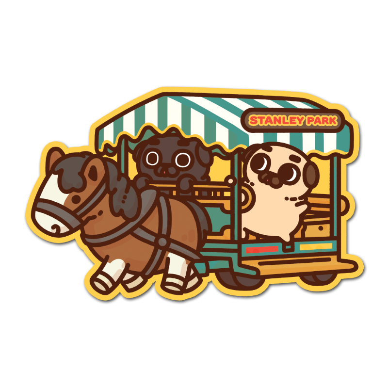 "I Love Vancouver" Puglie Vinyl Sticker Pack
