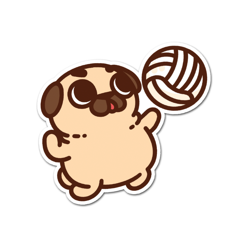 Volleyball Puglie & Ollie Vinyl Sticker Set