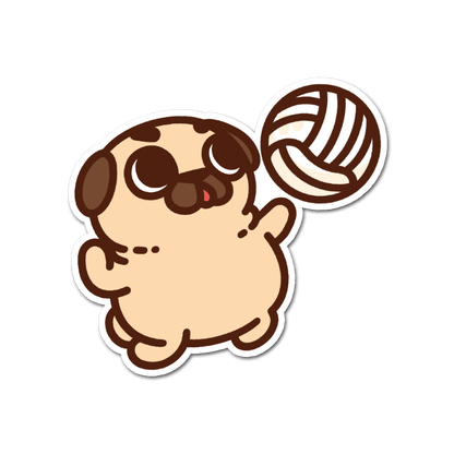 Volleyball Puglie & Ollie Vinyl Sticker Set