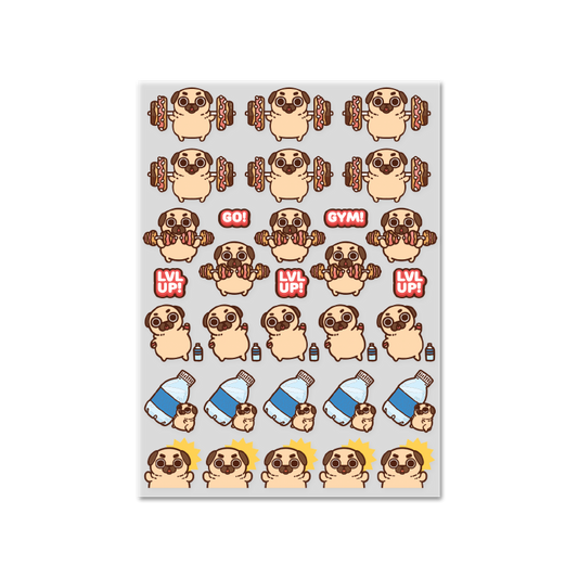 Puglie Workout Vinyl Sticker Sheet