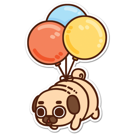 Balloon Floatie Puglie Sticker