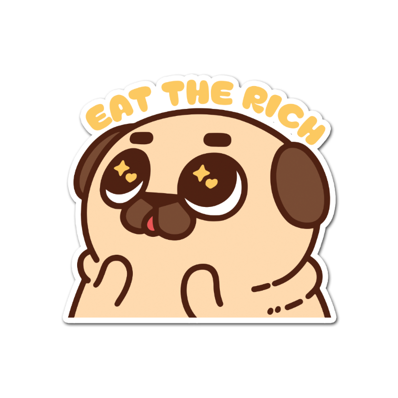 Eat The Rich Puglie Sticker
