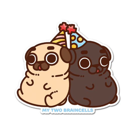 My Two Braincells Puglie & Ollie Sticker