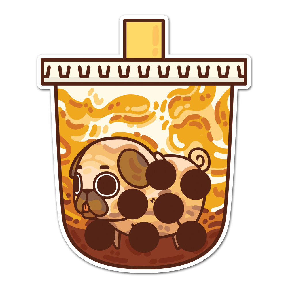 Brown Sugar Bubble Tea Puglie Sticker