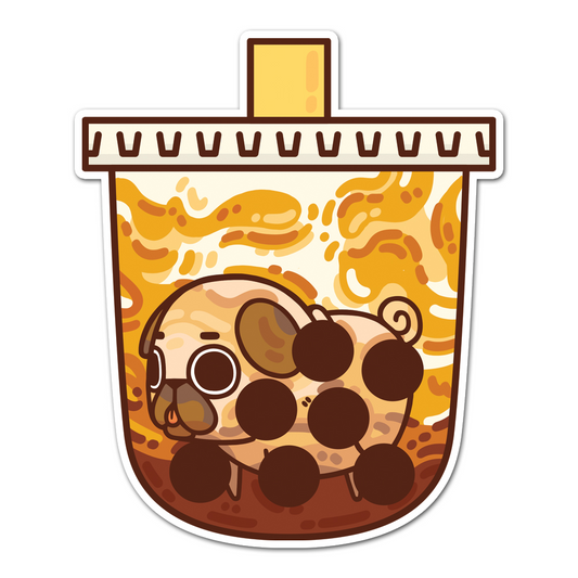 Brown Sugar Bubble Tea Puglie Sticker