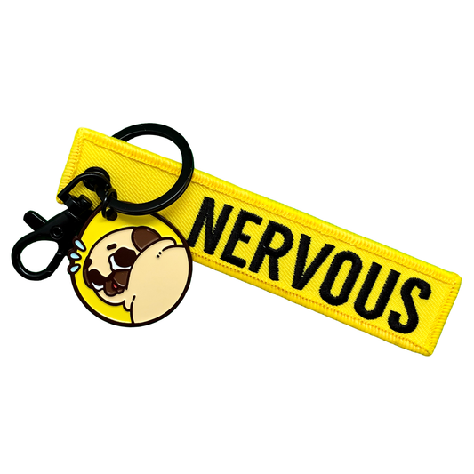Nervous Puglie Key Tag