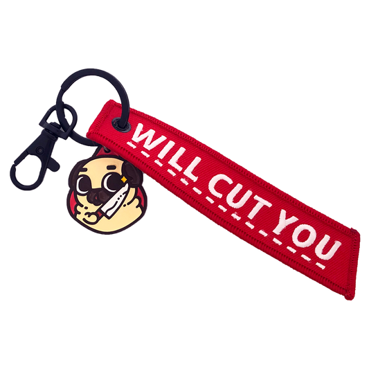 "Will Cut You" Puglie Key Tag