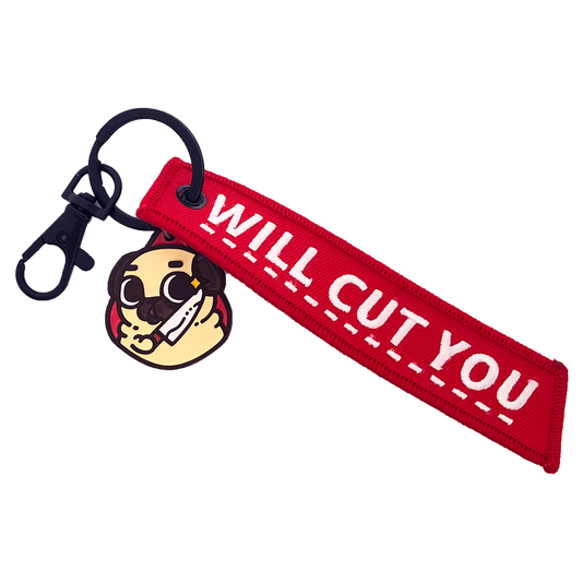 "Will Cut You" Puglie Keytag